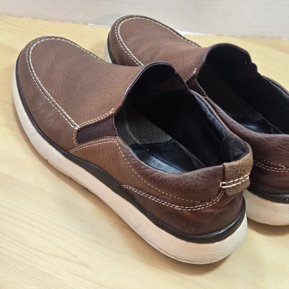 Johnston & Murphy Brown Leather Slip On Loafers Men's 8M Comfort Casual Shoe